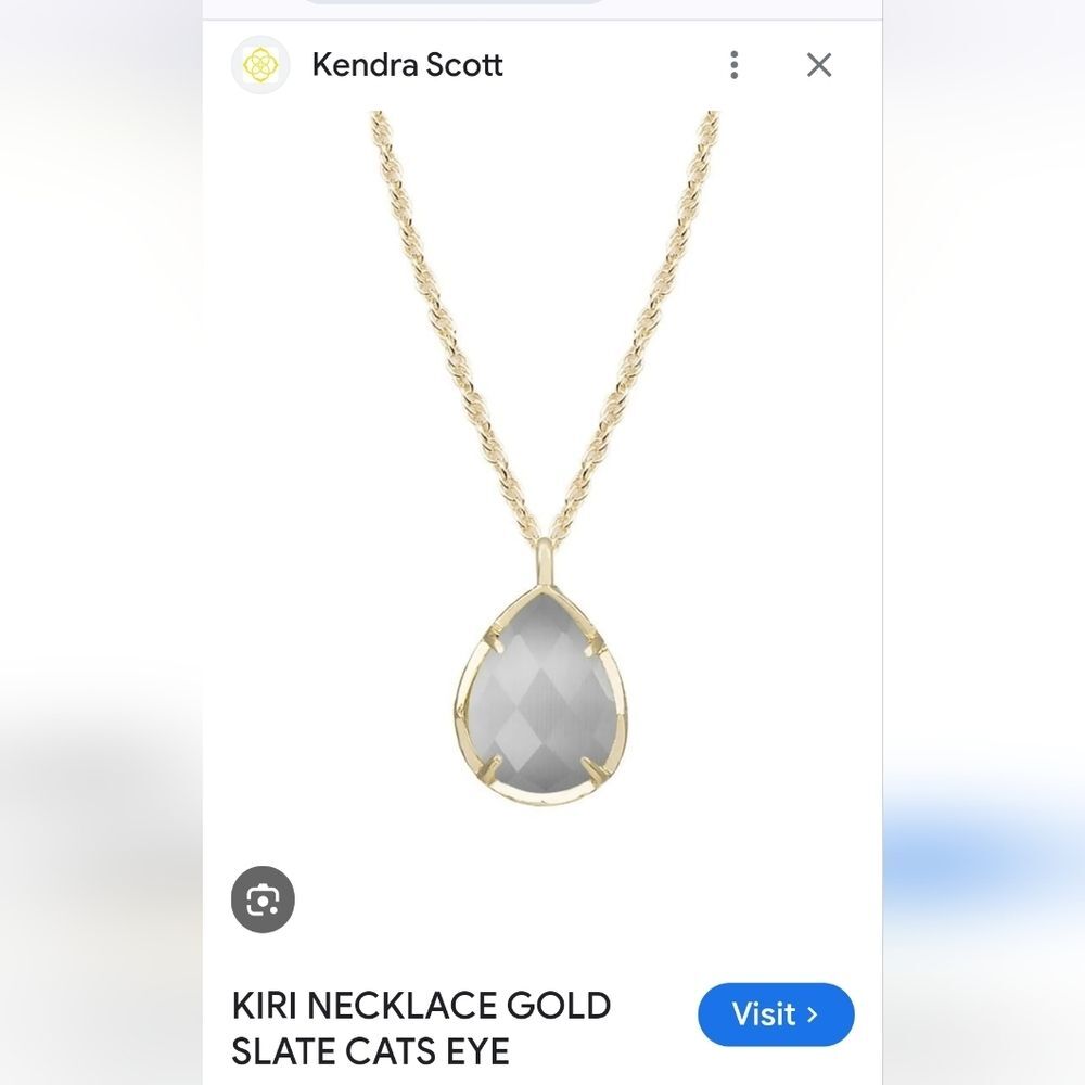 Kendra Scott Kiri Necklace Slate Gold 14K Plated